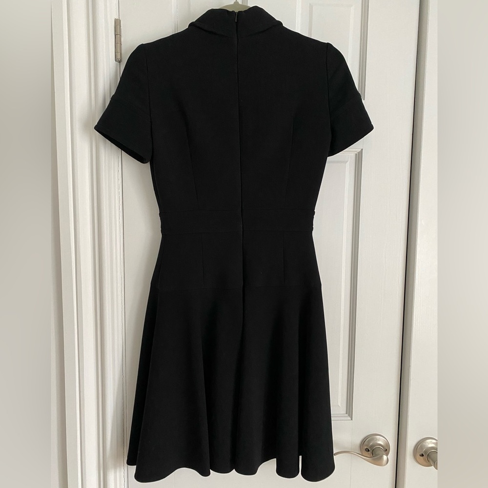 Karen Millen Black Collar Dress with Skater Skirt UK 8 EU 36 US 4 - Picture 4 of 5
